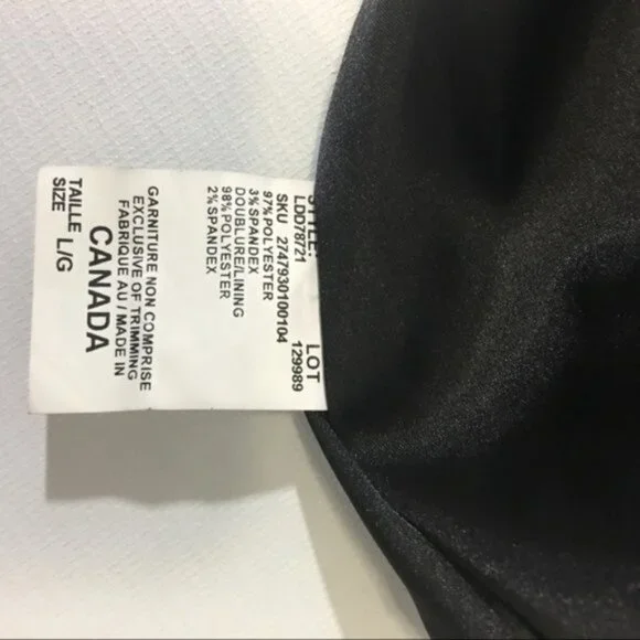 Le Château satin strapless ruched cocktail dress L - Picture 6 of 7